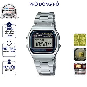 Đồng hồ nam dây kim loại Casio A158WA-1DF – Hàng chính hãng